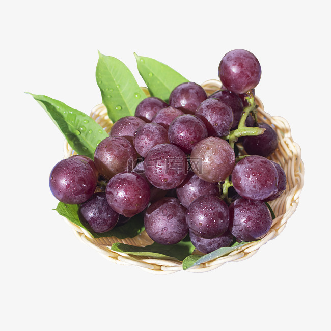 夏季水果篮子里的葡萄