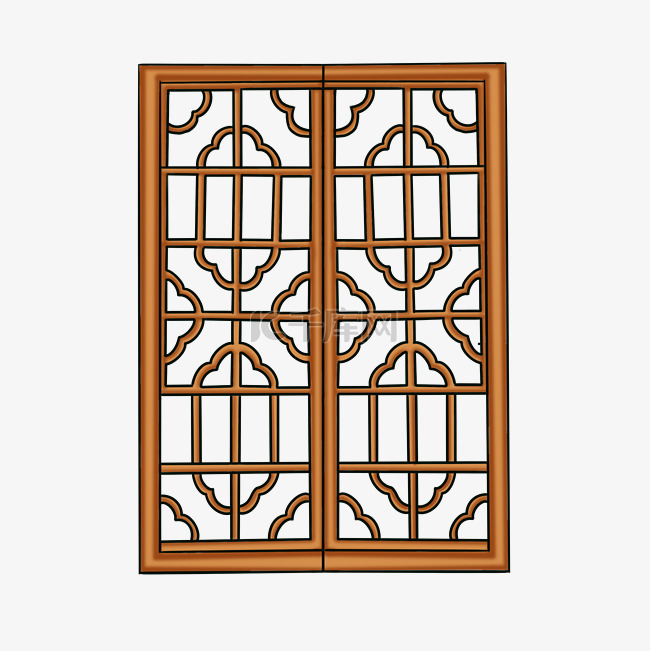 中国古风雕花镂空窗户门窗边框