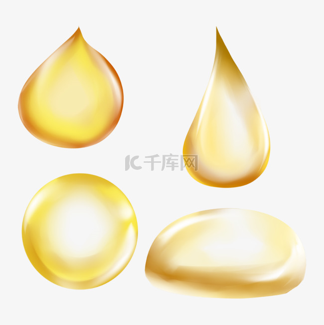 水滴滴落写实的液体果汁金黄色