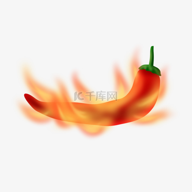 辣椒火焰燃烧写实红色食物