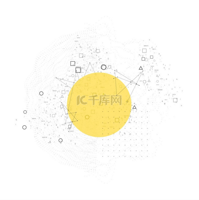 具有动态粒子的时尚现代科学或技