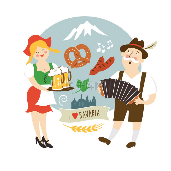 Oktoberfest label illustration