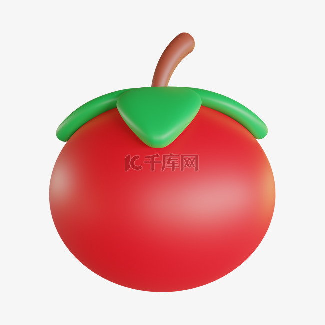 3DC4D立体水果红色柿子