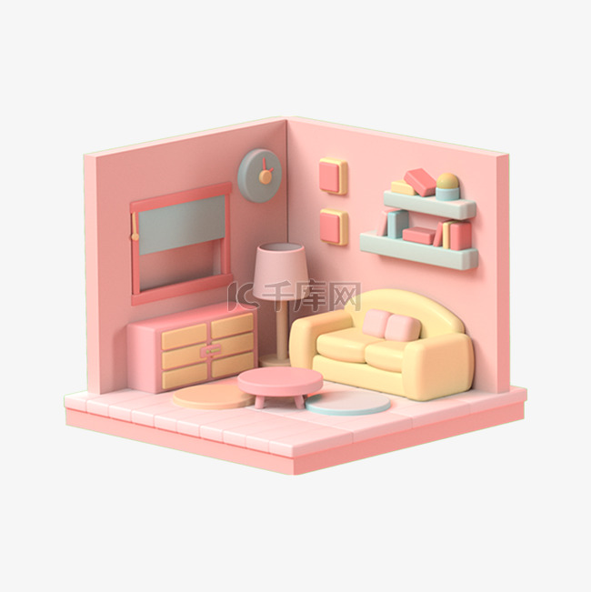 3D立体客厅沙发家具