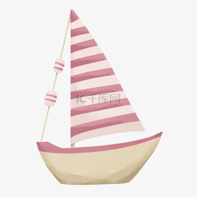 帆船粉色条纹玩具卡通图片