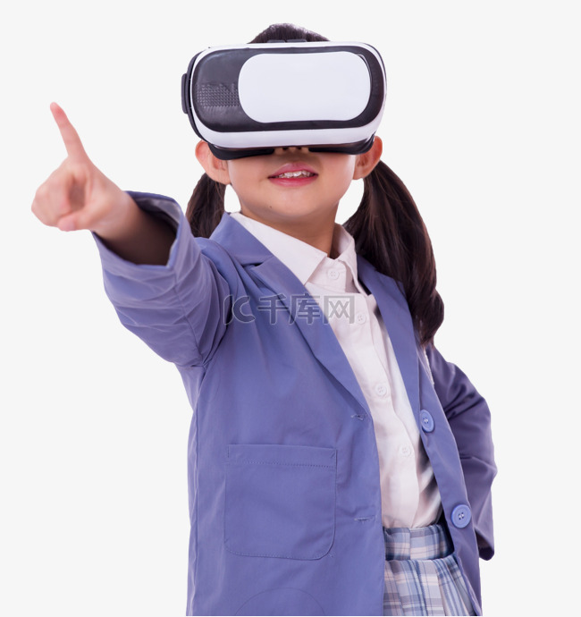 VR体验小女孩眼镜科技未来科技