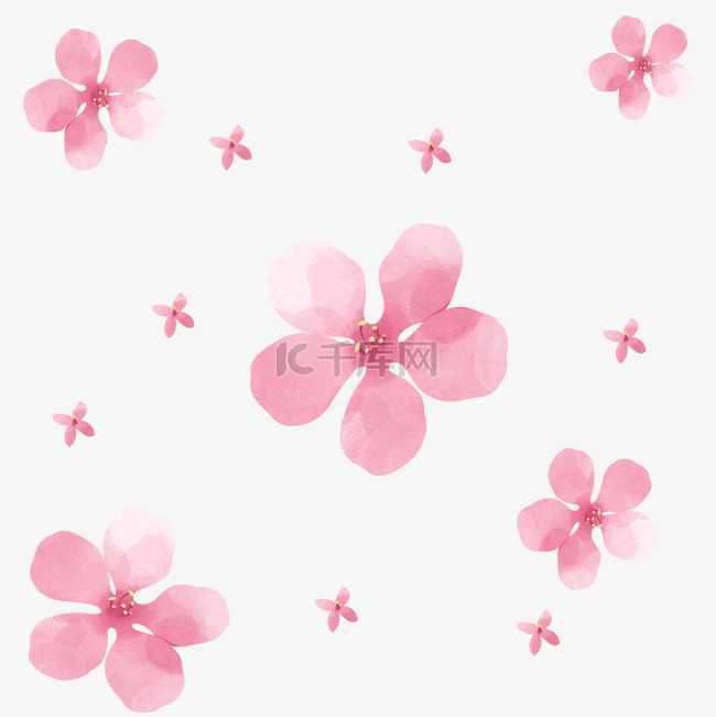 春季春天粉色水彩植物樱花