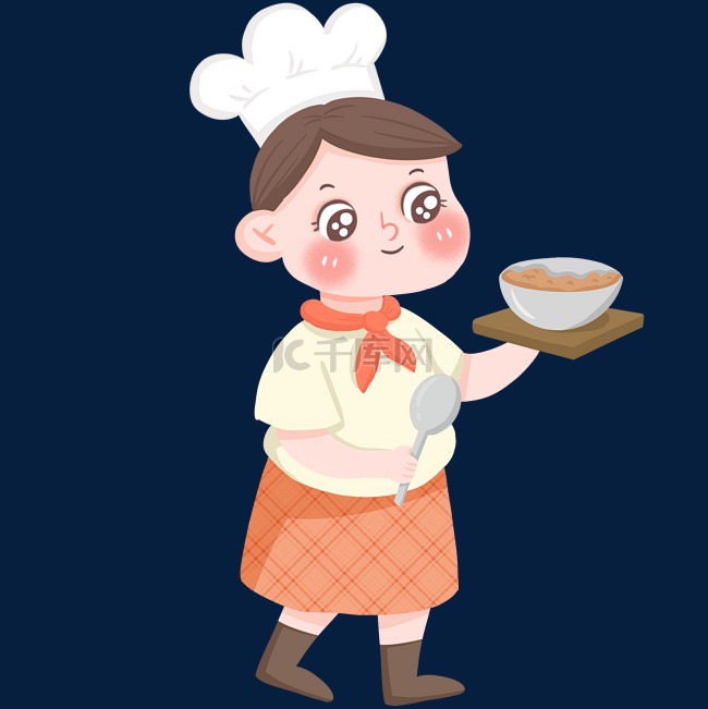 卡通可爱小孩厨师