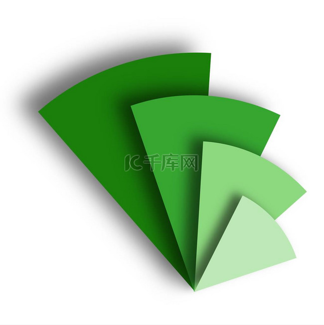 三个绿色的三角形标志矢量