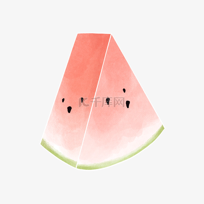 夏季水彩水果西瓜