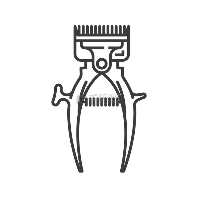 理发器独立复古切割工具轮廓图标