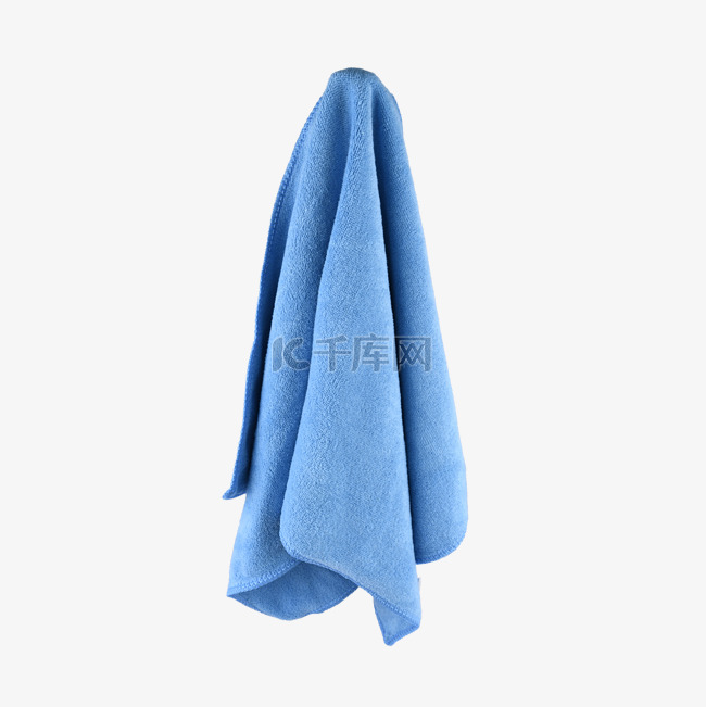 蓝色毛巾静物柔软纯棉