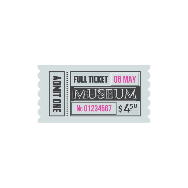 博物馆隔离入场卡的入场券。