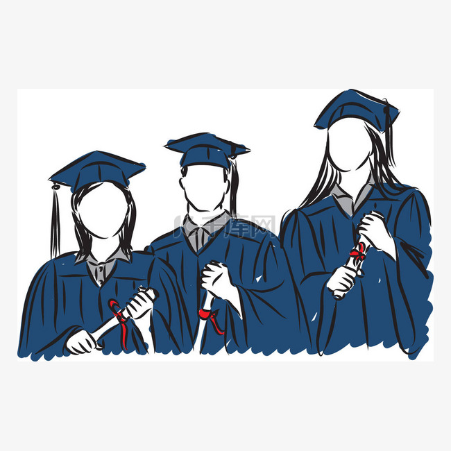 people students graduate illustration