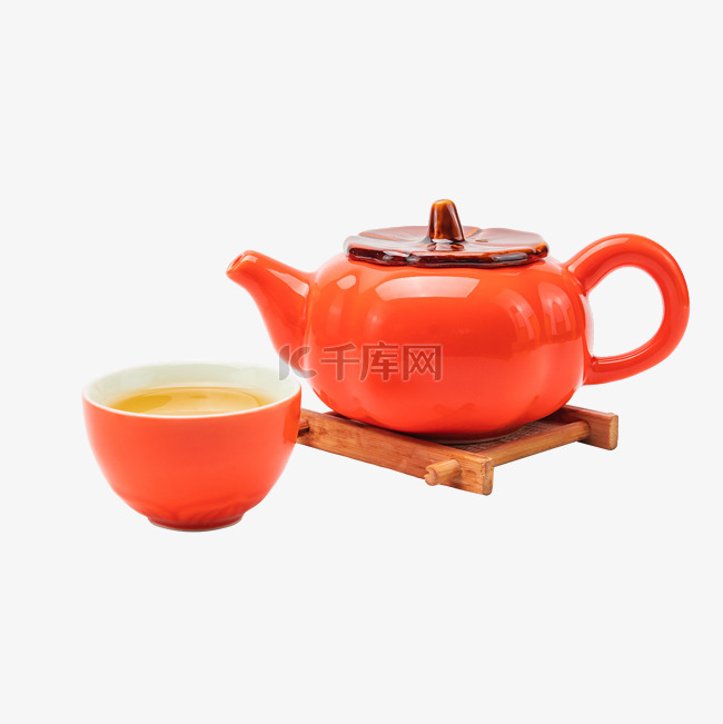 柿子茶具茶壶茶道