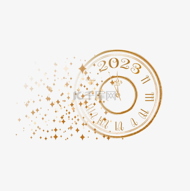 2023跨年金色碎裂时钟