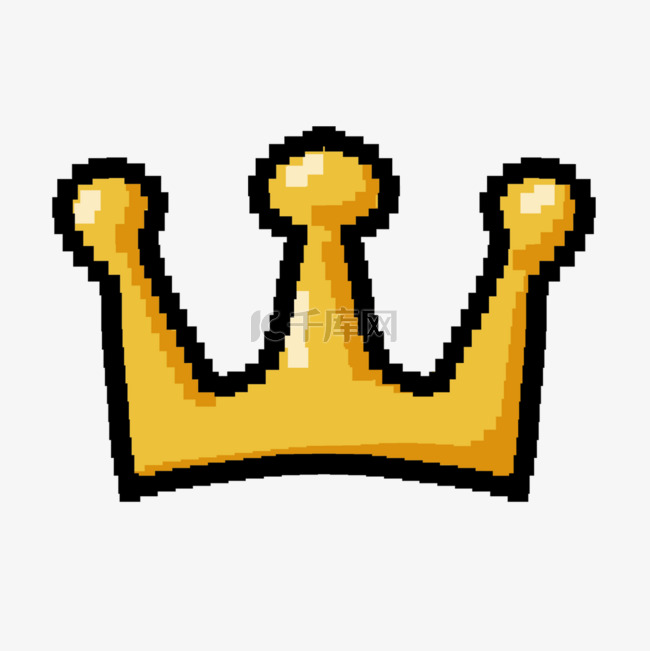 像素艺术游戏用品金色皇冠