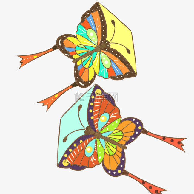 五彩可爱的蝴蝶风筝