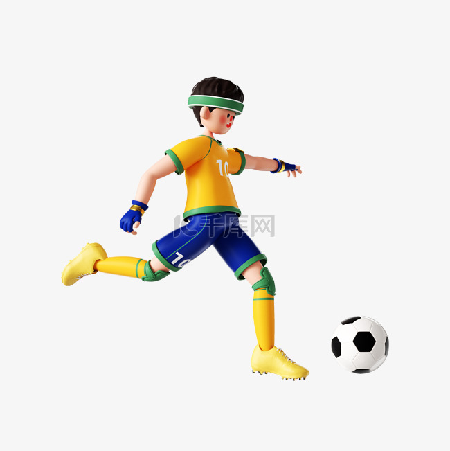 世界杯足球杯3D立体运动员人物