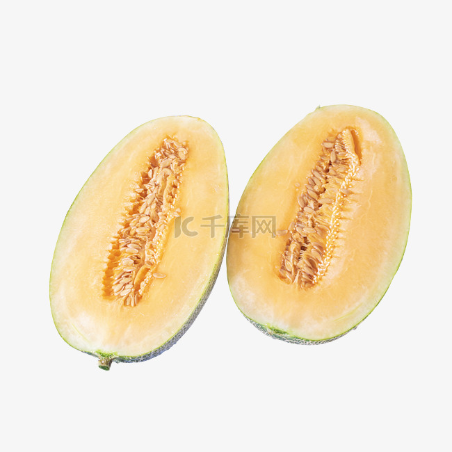 夏季水果半块哈密瓜