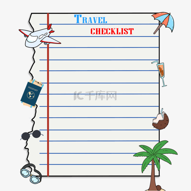 笔记本旅行计划旅游旅行清单