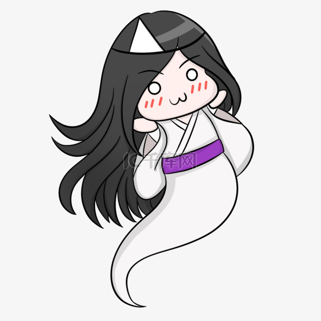 白色日本卡通可爱幽灵鬼怪