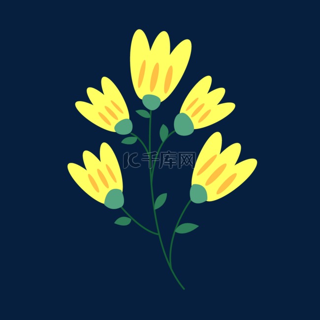 春天花朵静待花开的黄色小花