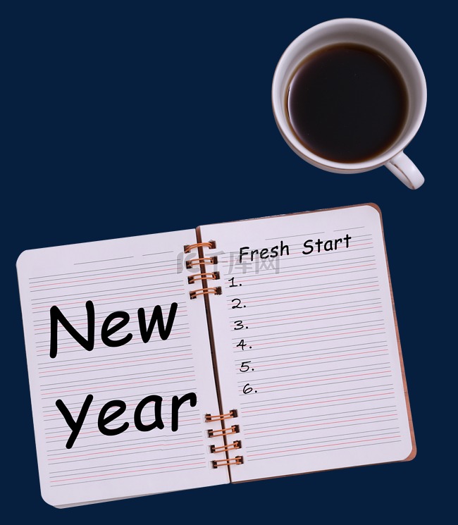 新年目标愿望清单待办事项咖啡