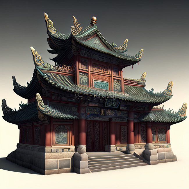 古代建筑中国风元素
