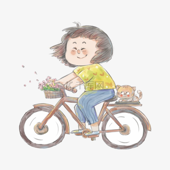 世界骑行日女孩自行车