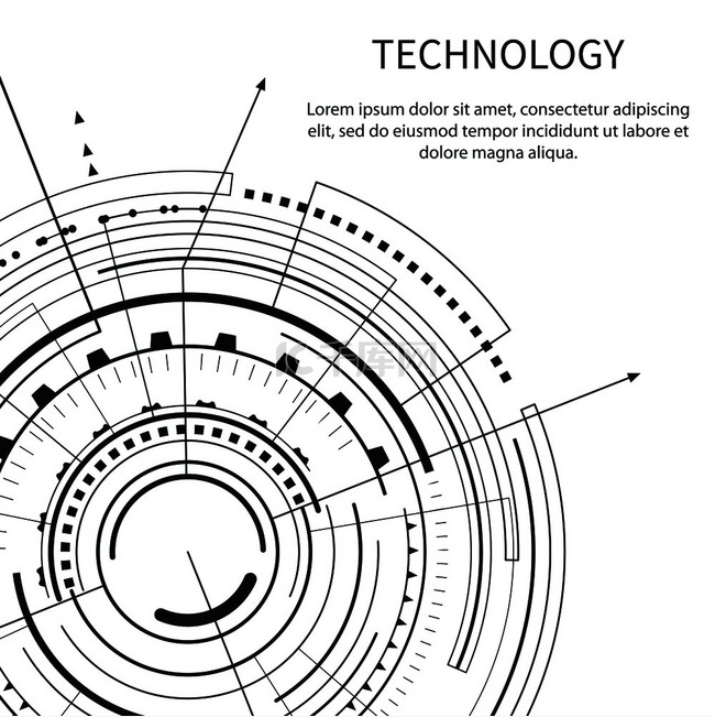 技术横幅黑色界面模板矢量插图正