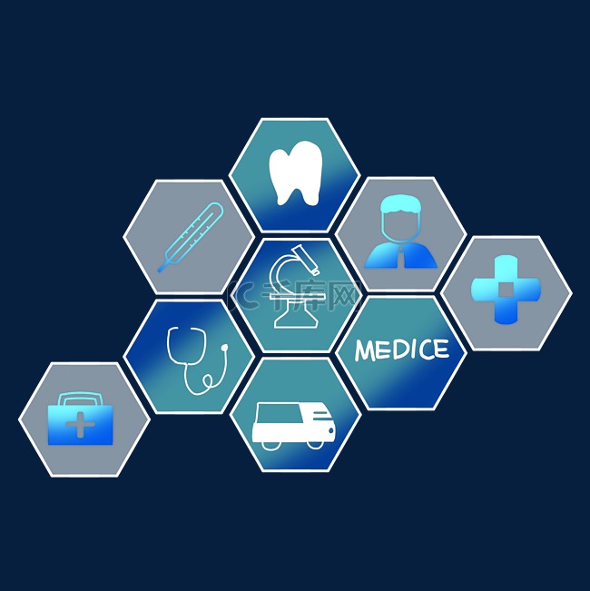 智慧医疗科技图标组合