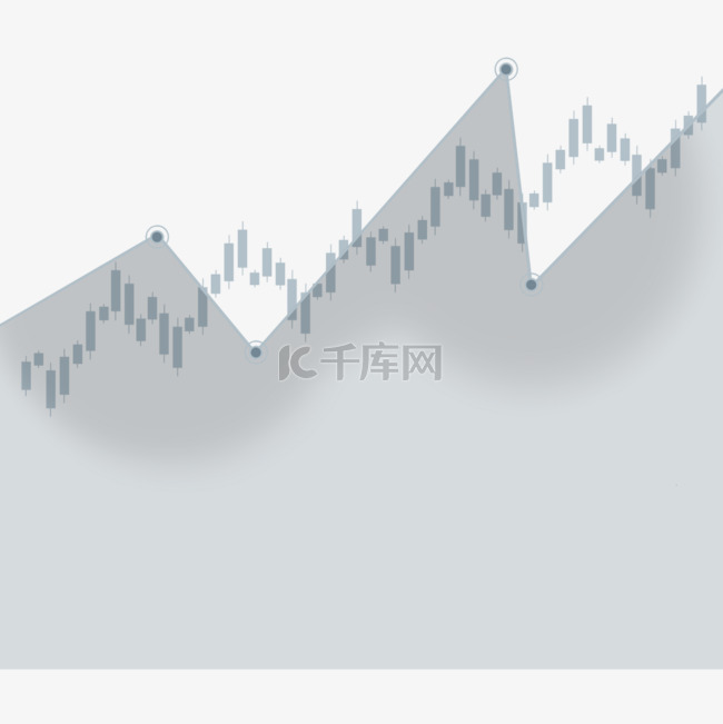 股票k线图上升趋势市场灰色渐变