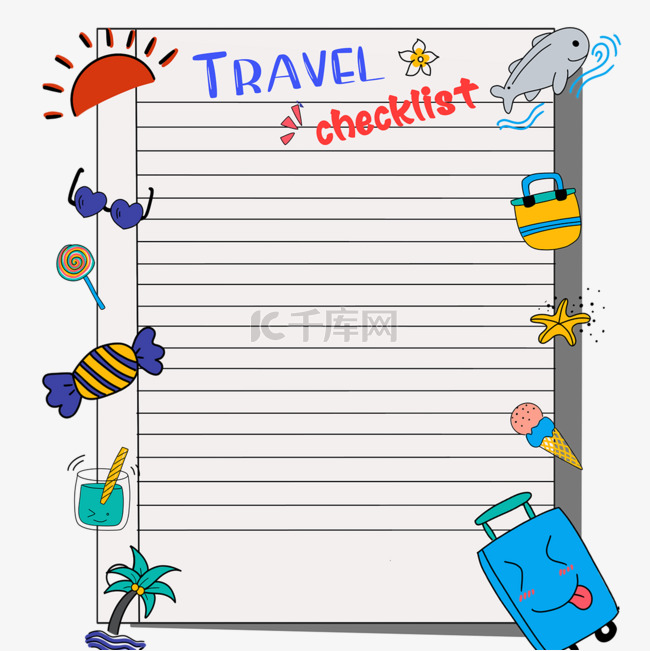 笔记本旅行计划旅行清单旅游