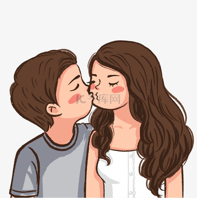 浪漫爱情情侣接吻