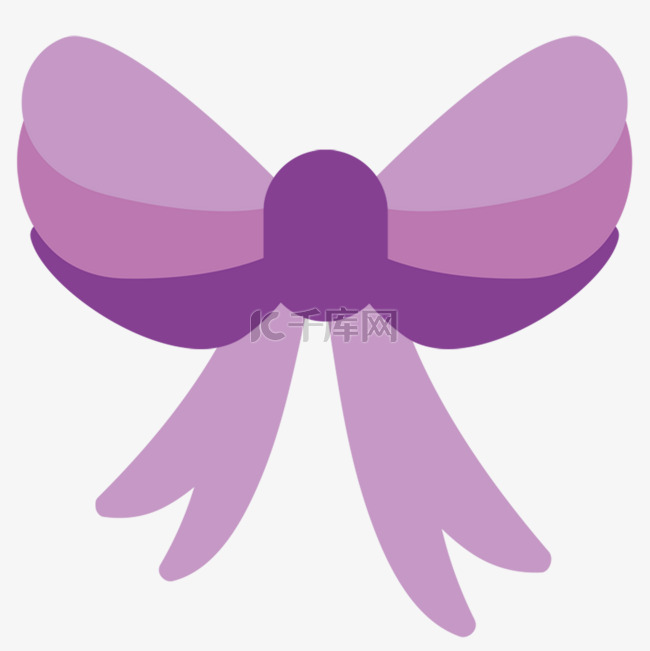 紫色蝴蝶结可爱简单