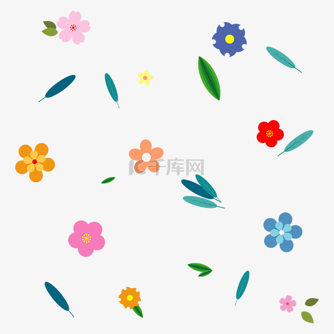 五彩花朵花卉底纹