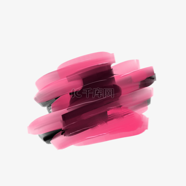 粉色和黑色混色质感撞色水彩笔刷