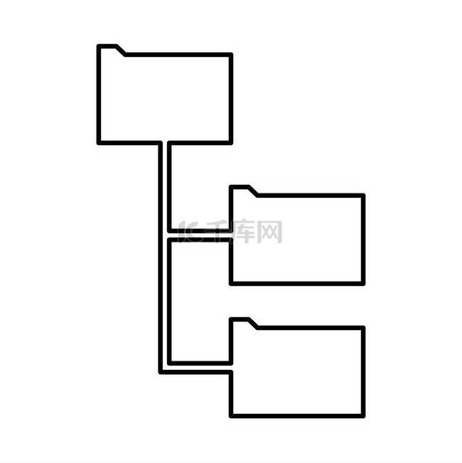 文件夹结构黑色图标。