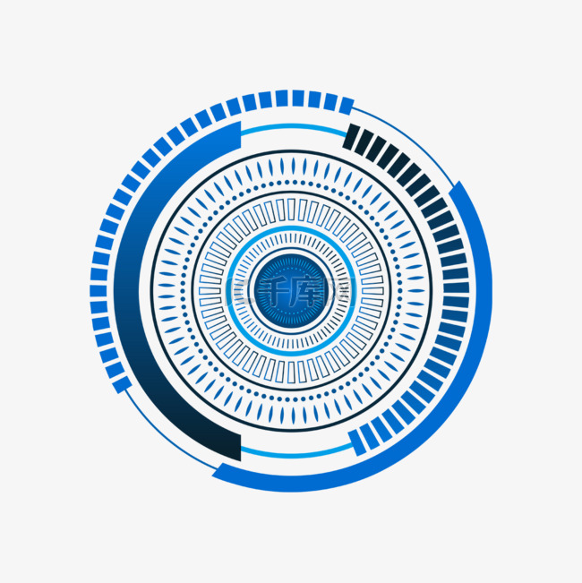 未来高科技墨蓝色圆形边框