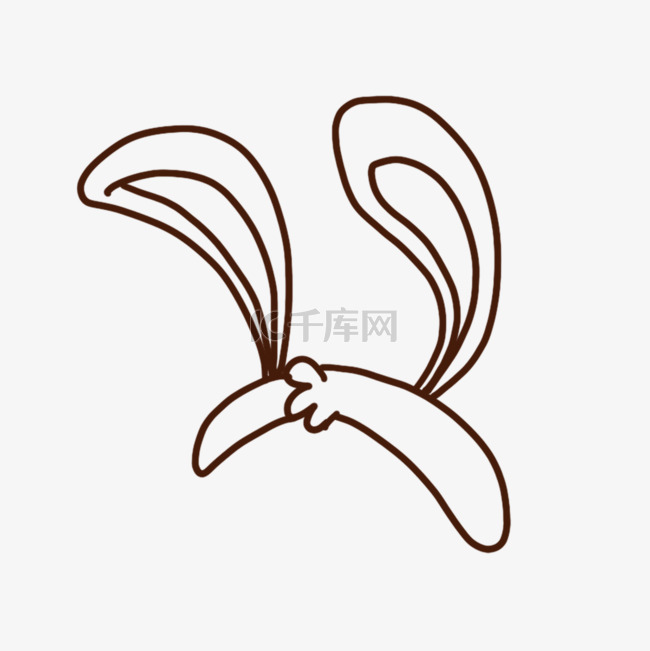 复活节线稿兔耳朵装饰