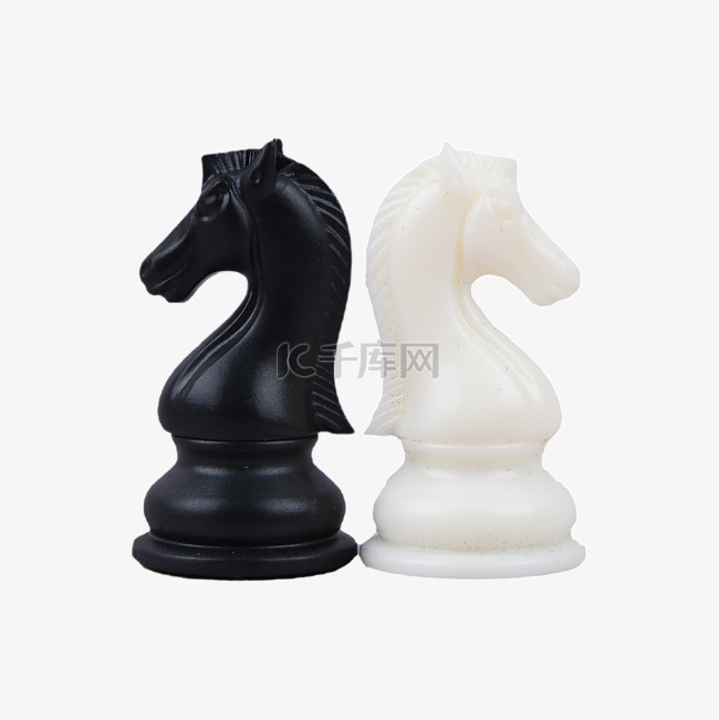 两个黑色白色简洁棋子国际象棋