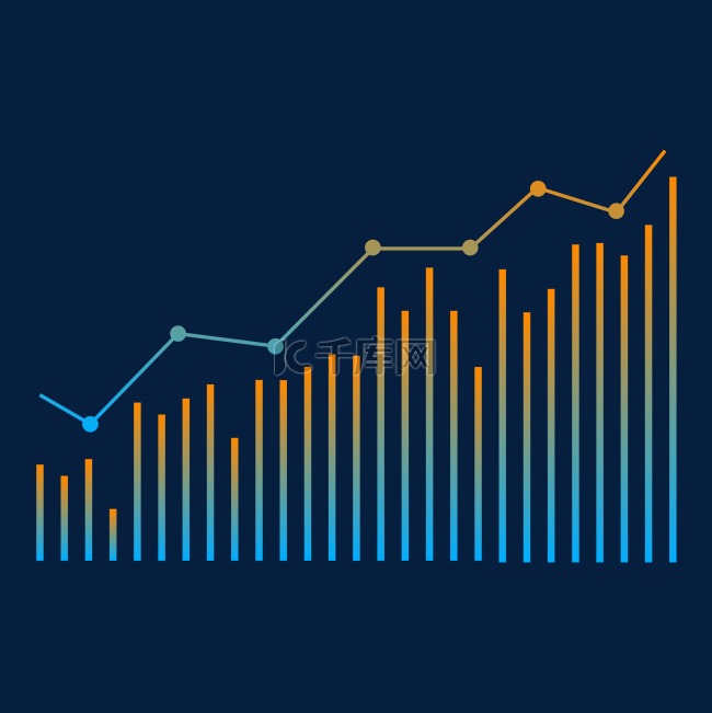 股票股市走势图渐变趋势图表