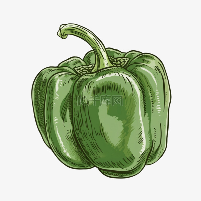 青椒卡通风格蔬菜图案青椒辣椒
