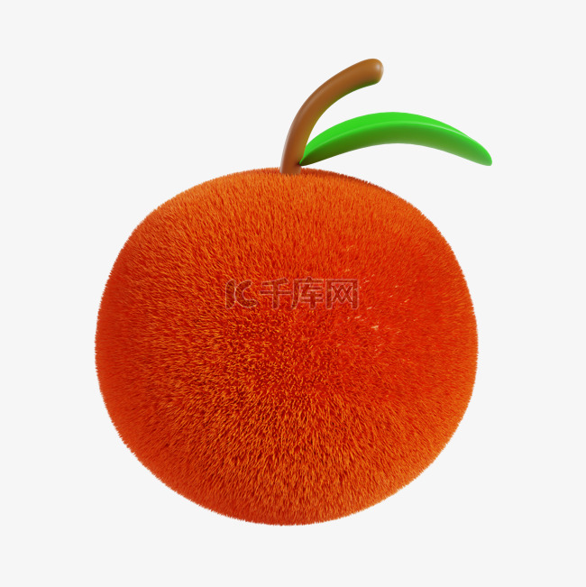 3DC4D立体毛绒水果橘子