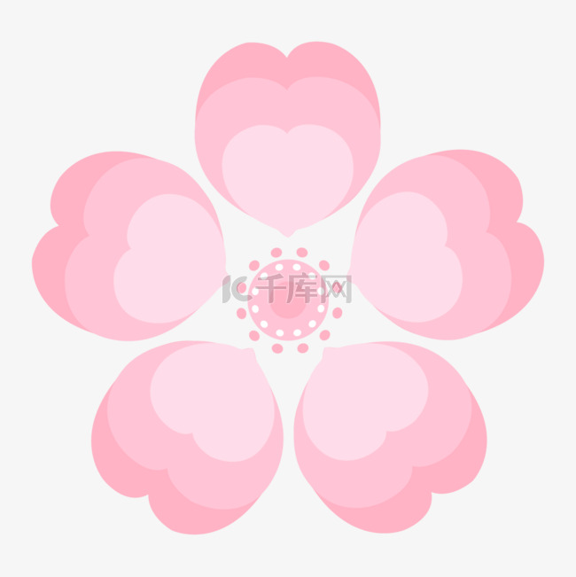粉色心形图案可爱樱花装饰