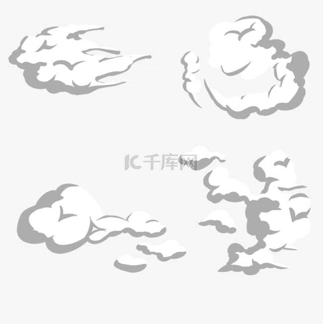 漫画烟雾蘑菇云朵