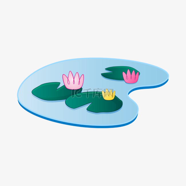 池塘组合睡莲剪贴画