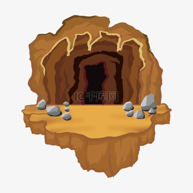 洞穴内部场景深山插画