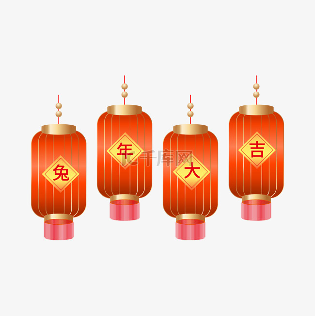 红色中国风新年边框灯笼剪纸元宵